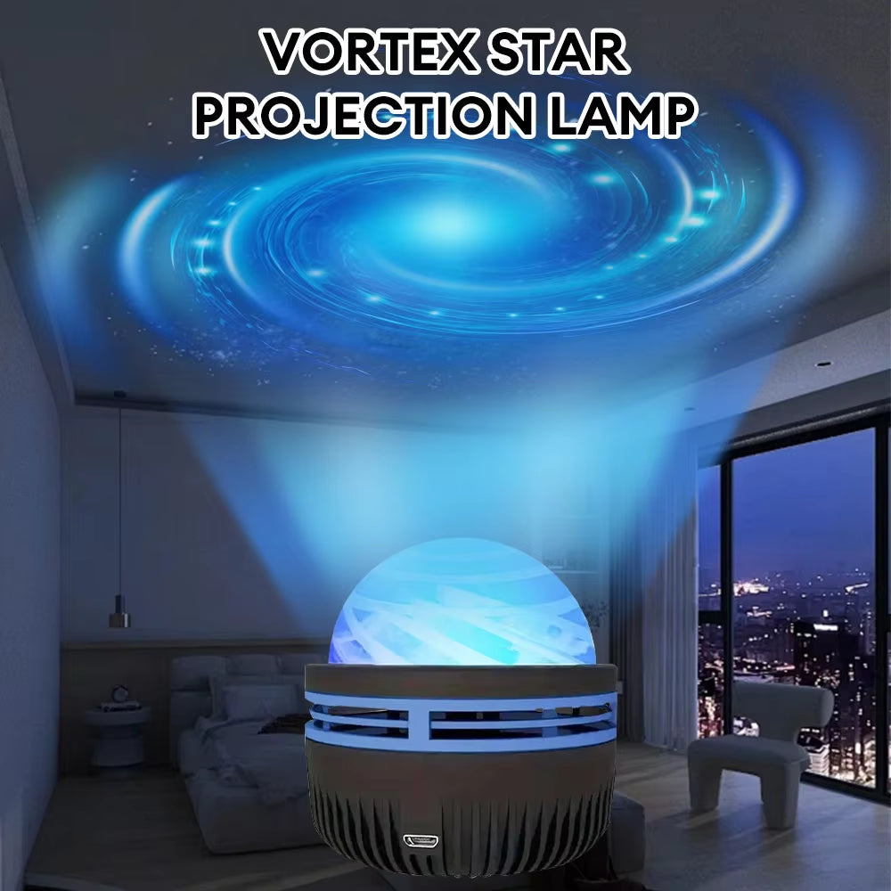 USB Northern Galaxy Light Vortex Star Projection Lamp with Remote Control Bedroom Night Projector for Kids Adult Party Gift