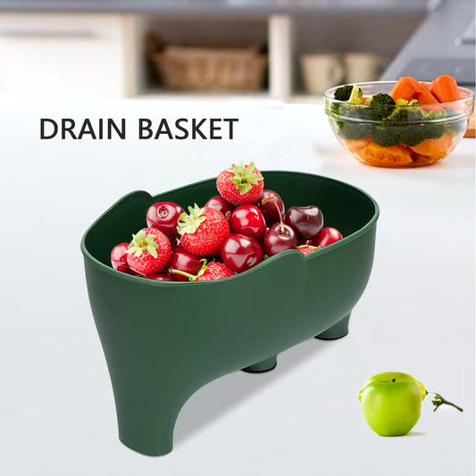 Elephant Drain Basket Sink Basket Strainer Kitchen Cute Animal Drain Rack Colander Strainer Vegetable Food Strainer for Kitchen