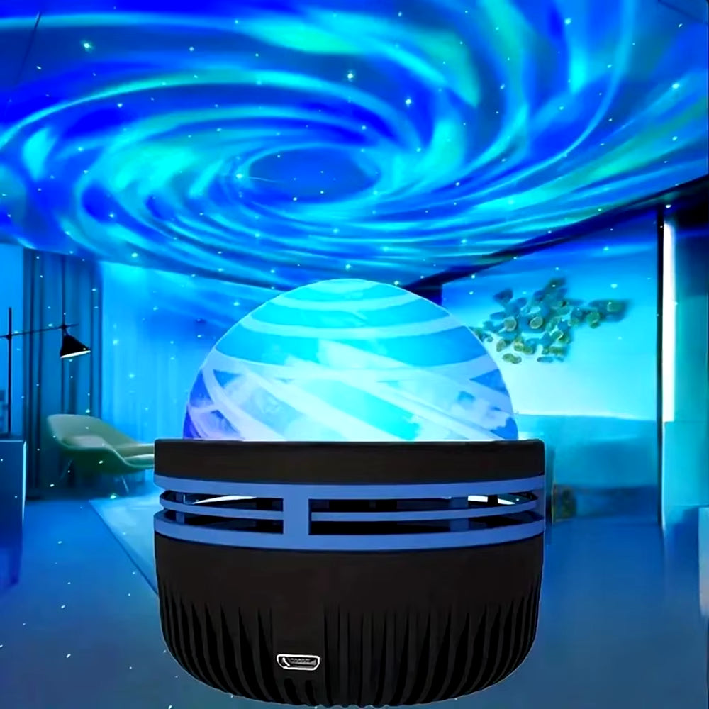 USB Northern Galaxy Light Vortex Star Projection Lamp with Remote Control Bedroom Night Projector for Kids Adult Party Gift