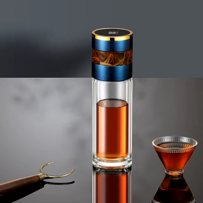 Tea Infuser Vacuum Flask Temperature LED Display 450Ml Insulated Cup Stainless Steel Tumbler Thermos Bottle Travel Coffee Mug