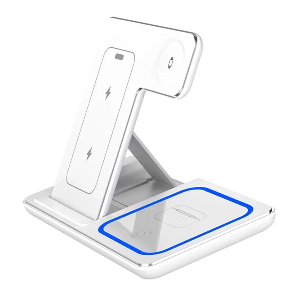 30W Fast Wireless Charger Stand for Iphone 16 15 14 13 12 11 3 in 1 Foldable Charging Station for Iwatch 9 8 7 6 5 Airpods