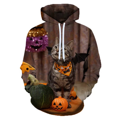 New Men'S Hoodie 3D Pet Cat Print Graphic Pullover Couple Sweatshirt Casual Fashion Women'S Street plus Size Sudaderas