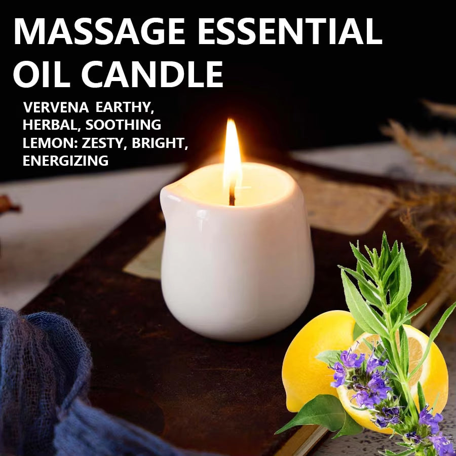 Fruity Scent Low Heat Massage Oil Candle Ultra Hydrating Body Care with Coconut Wax Oil 1.69 Oz Home Decor Valentines