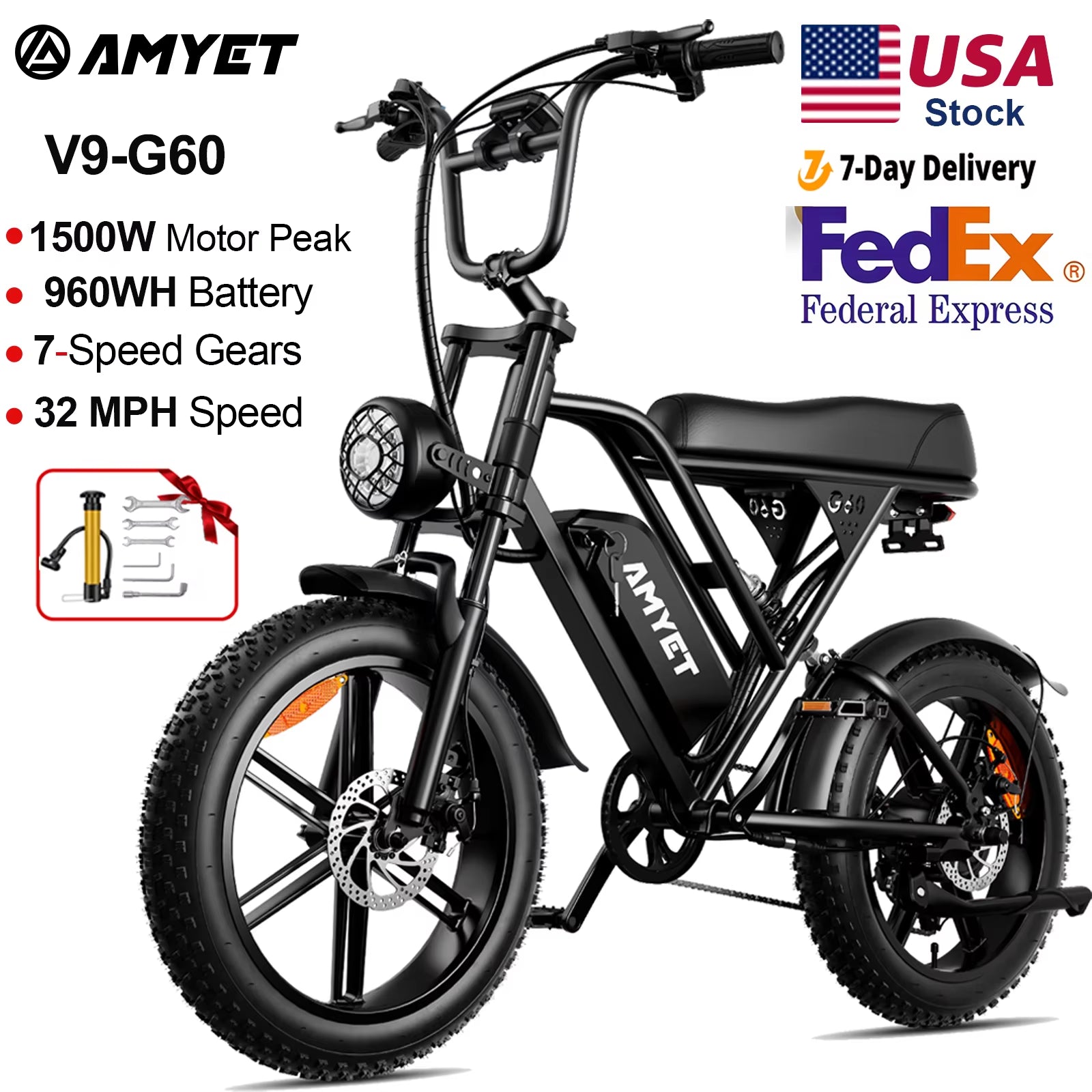 V9-G60 Adults Electric Bike 1000W Motor Bicycle 48V 20AH 20 Inch Tire Ebike Electric E Bikes Mountain Moped Ebikes for Men