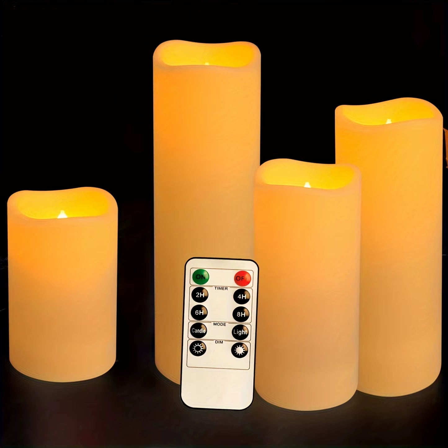 4/10Pcs Flameless Candles with Remote, 2/4/6/8H Timer, Outdoor Indoor Waterproof Remote Control Candles Battery Operated,