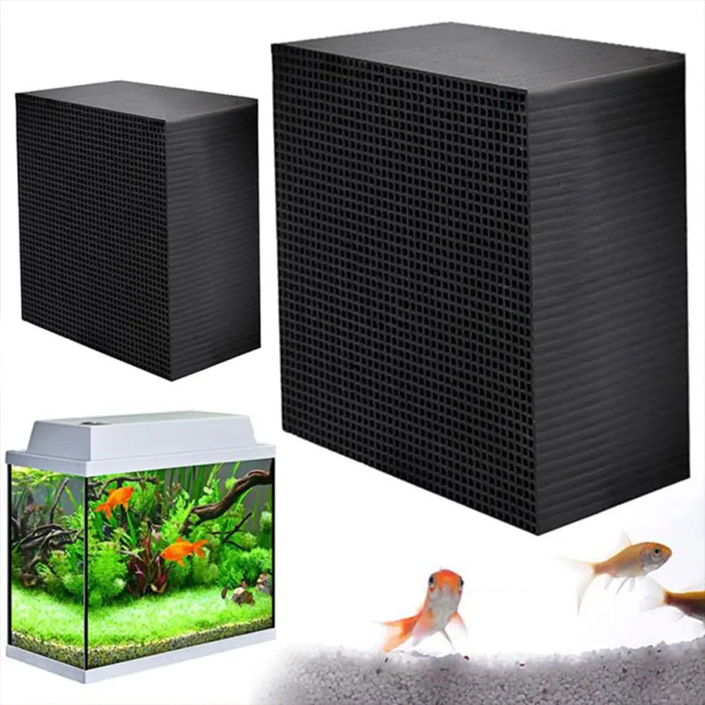 Activated Carbon Aquarium Filter, Cube Honeycomb Structure Charcoal Deodorant Water Purifier, for Pools Water Purification