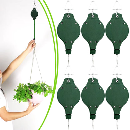 2/4Pcs Retractable Plant Hanger Flower Hook Pulley Bird Feeder Baskets Holder Adjustable Potted Garden Supplies