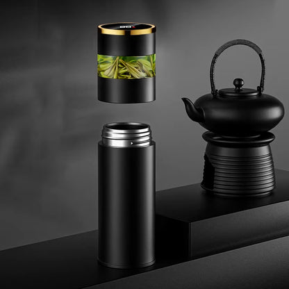 Tea Infuser Vacuum Flask Temperature LED Display 450Ml Insulated Cup Stainless Steel Tumbler Thermos Bottle Travel Coffee Mug