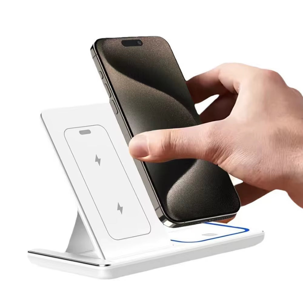 30W Fast Wireless Charger Stand for Iphone 16 15 14 13 12 11 3 in 1 Foldable Charging Station for Iwatch 9 8 7 6 5 Airpods