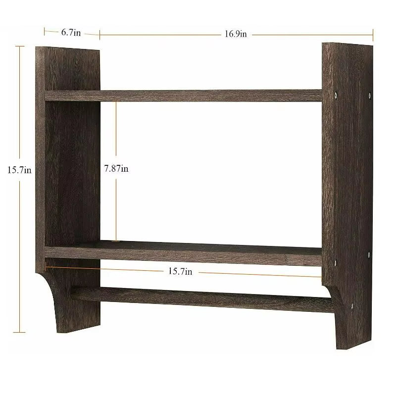 Wooden Towel Rack for Bathroom Storage Cabinet above Wall Mounted Bathroom Rack