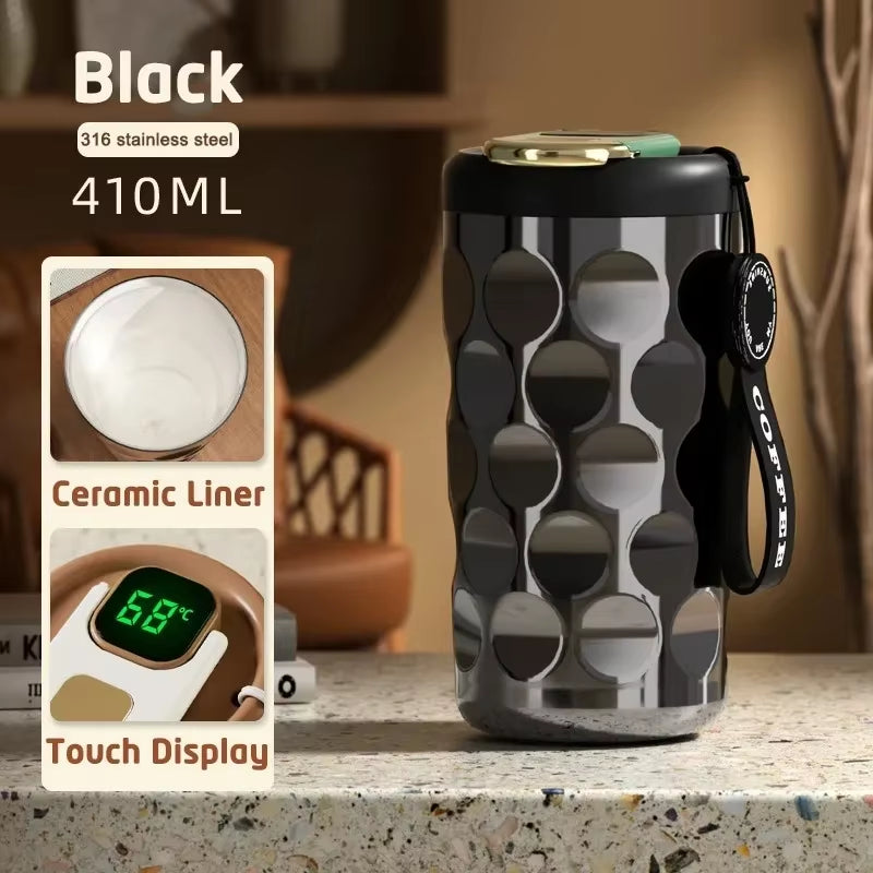 316 Stainless Steel Cup Smart Thermos Bottle for Coffee LED Temperature Display Thermal Mug Vacuum Flasks Coffee Cup 410Ml