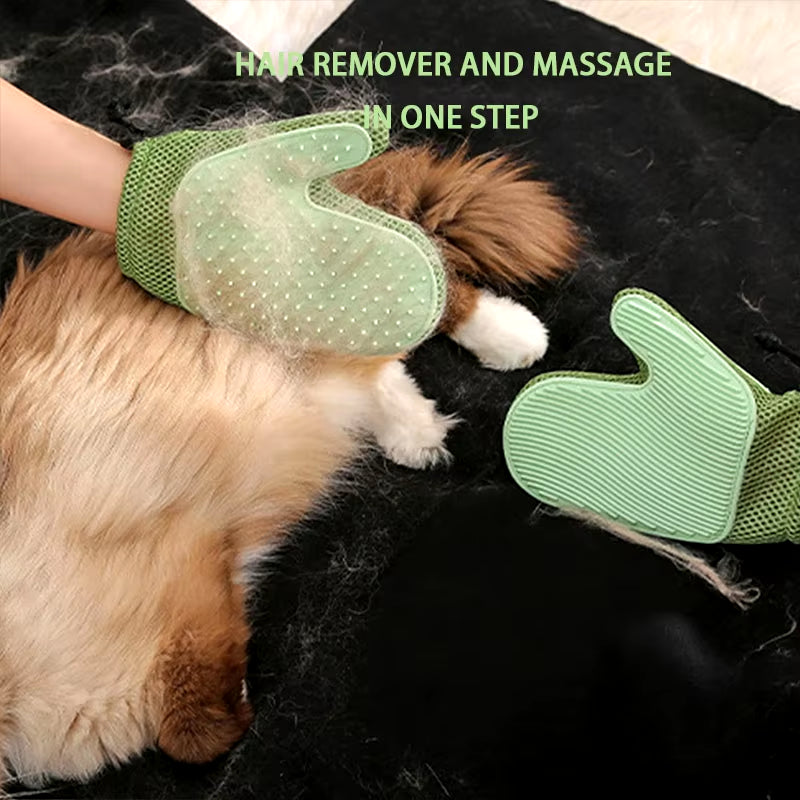 Double Sided Hair Remover , Pet Grooming Glove, Gentle Deshedding Brush Gloves, for Dog Deshedding Mitt,Pet Gloves