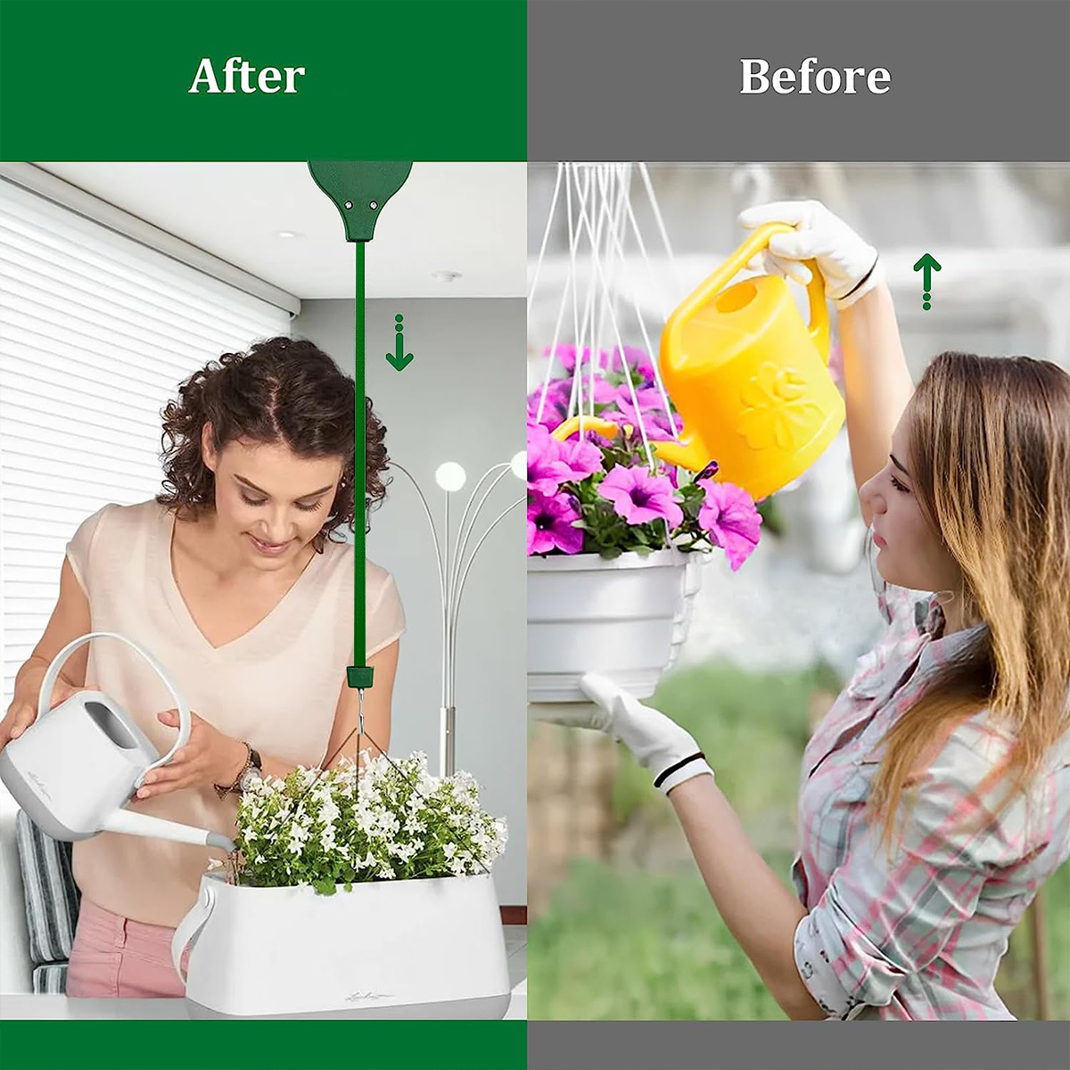 Retractable Plant Hanger -  Flower Pulley Bird Feeder (HOOKS)