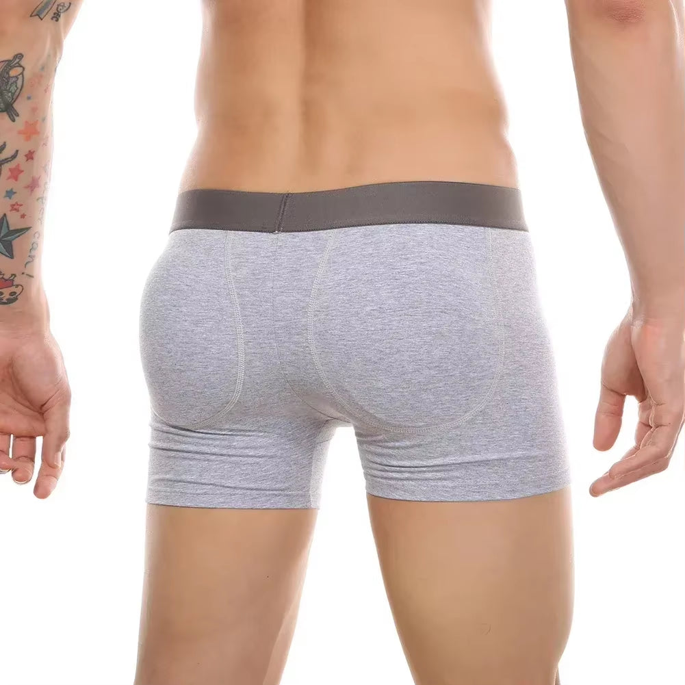 New Men'S Shorts Butt Padded Hip up Shaper Detachable Sponge Cup Men Panties Butt Lifter Underwear Shorts